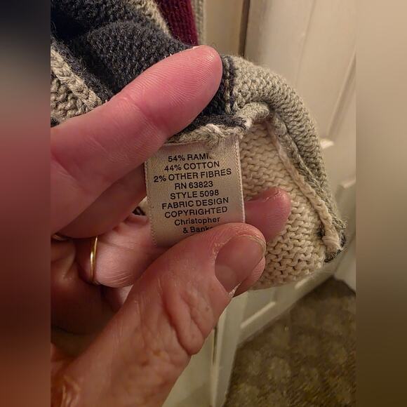 Vtg 90s Floral Hand Embroidered Knit Cardigan Sweater Womens Size XL Patchwork - Picture 8 of 8